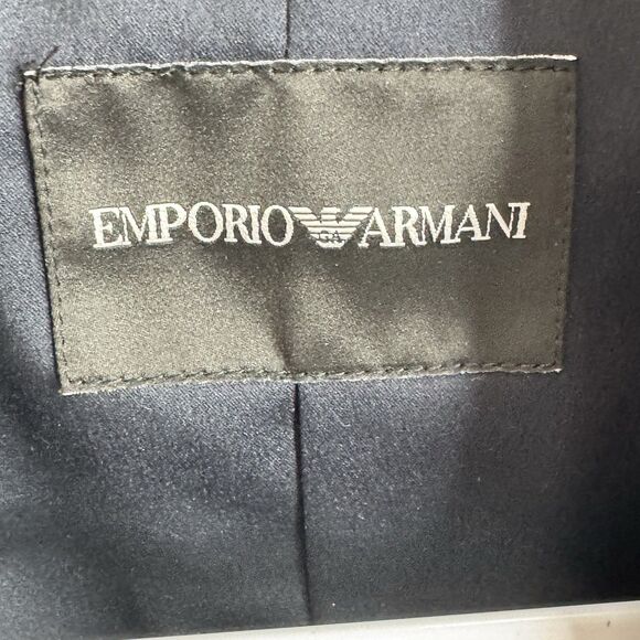 emporio armani fitted double breasted blazer jacket Belted Emblem Sz 42 / 4 - Picture 9 of 16